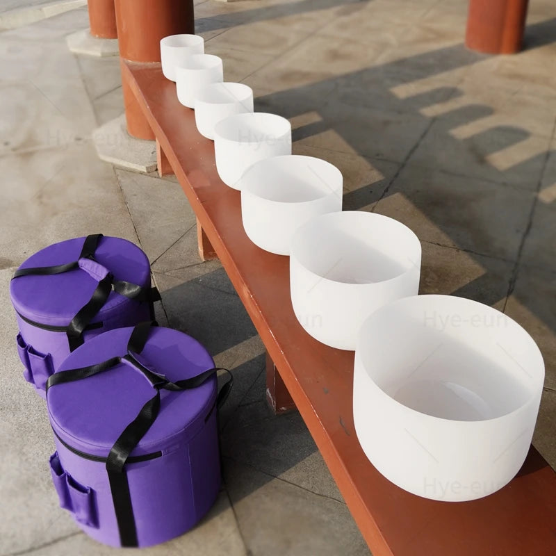 6-12 Inch 7PCS Tibetan Bowl Singing Ball Chakra Set Crystal Singing Bowl Sound Healing Meditation with Carry Cases