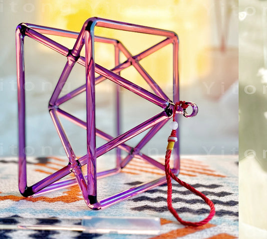 Competitive Price 5 Inch to 8 Inch Purple Merkaba Quartz Sound Therapy Yoga Chakra Meditation Healing Crystal Singing Pyramid