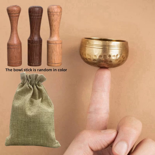 Mini Singing Bowl Nepal Handmade Tibetan Buddha Thumb Sound Bowl Music Meditation Yoga Religious Supplies Stress Relief