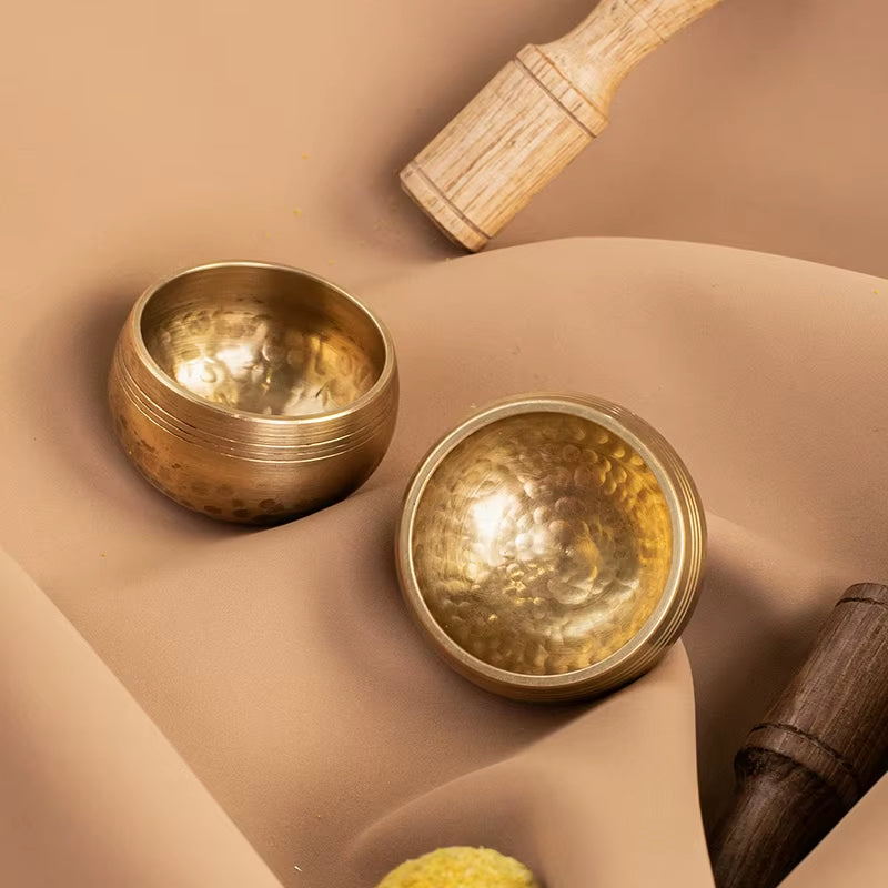 Mini Singing Bowl Nepal Handmade Tibetan Buddha Thumb Sound Bowl Music Meditation Yoga Religious Supplies Stress Relief