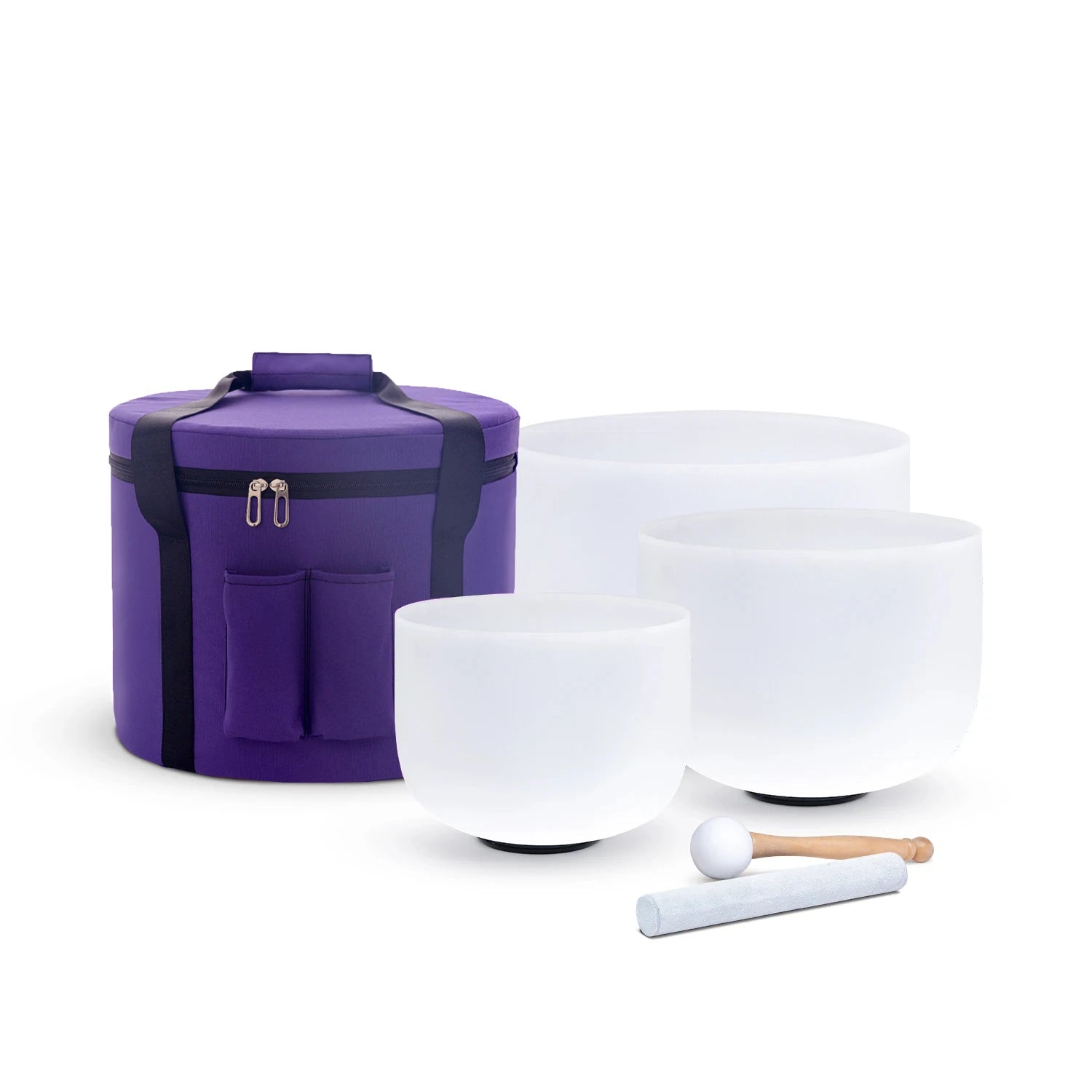 432Hz/440Hz 6"A 8"C 10"F Quartz Crystal Singing Bowl Chakra Set 3Pcs with Free Bag for Meditation Sound Healing