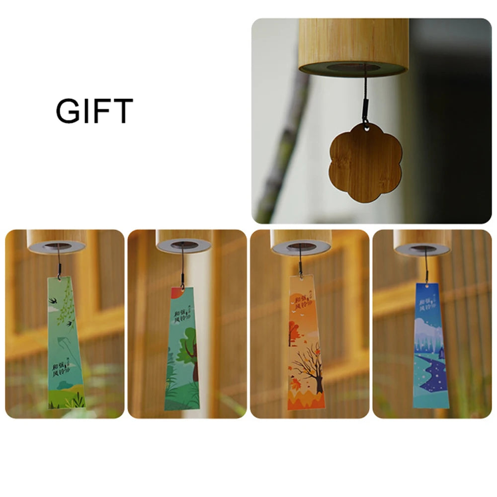 Wind Chimes Bamboo Chord Handmade Musical Windchime Outdoor Garden Patio Home Decor Meditation Bell Yoga Sound Healing Gifts