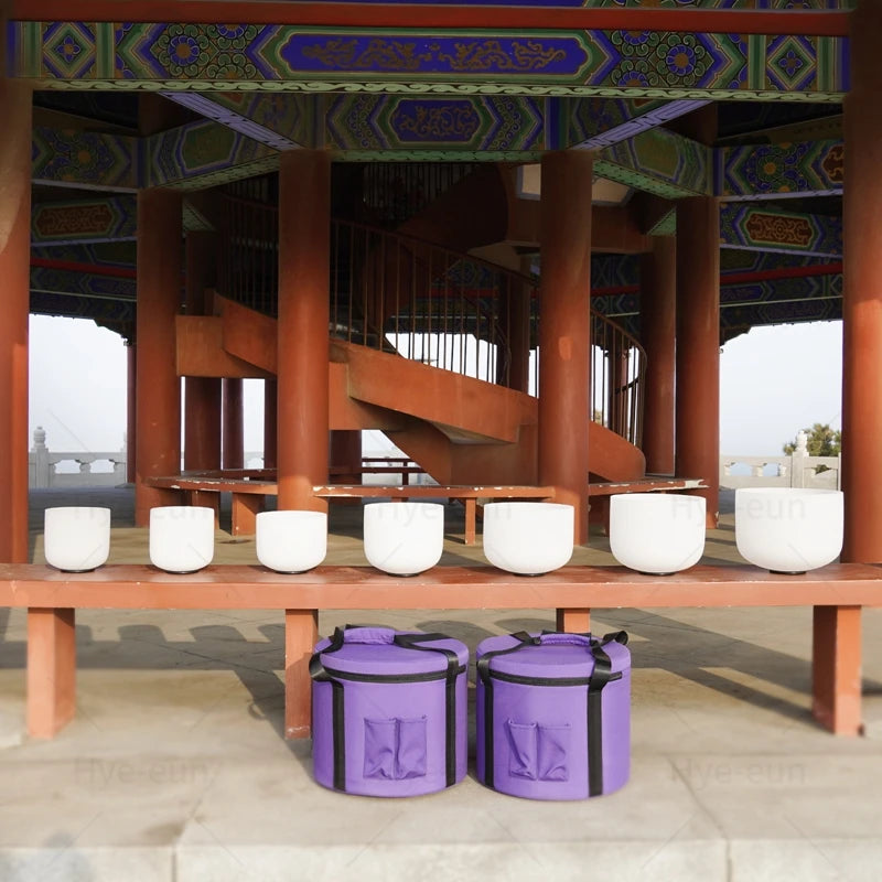 6-12 Inch 7PCS Tibetan Bowl Singing Ball Chakra Set Crystal Singing Bowl Sound Healing Meditation with Carry Cases