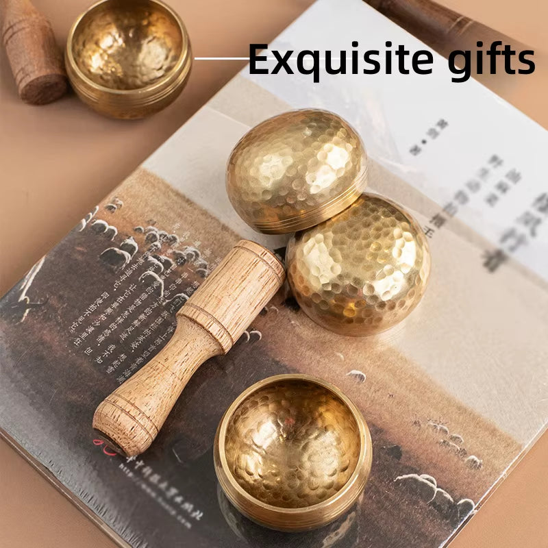 Mini Singing Bowl Nepal Handmade Tibetan Buddha Thumb Sound Bowl Music Meditation Yoga Religious Supplies Stress Relief