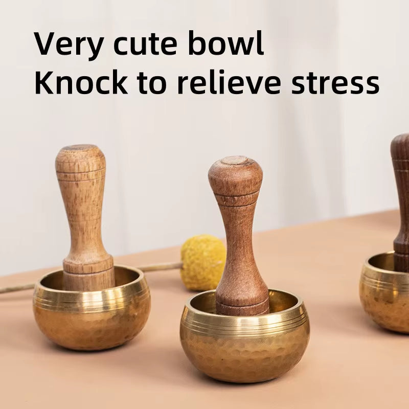 Mini Singing Bowl Nepal Handmade Tibetan Buddha Thumb Sound Bowl Music Meditation Yoga Religious Supplies Stress Relief